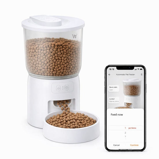 LUXENEST HOME Smart 3L Automatic Pet Feeder dispenses dry kibble with app control for busy pet owners.