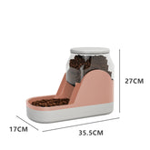 LUXENEST HOME Cat Water Fountain & Auto Feeder with large-capacity food dispenser for pets.