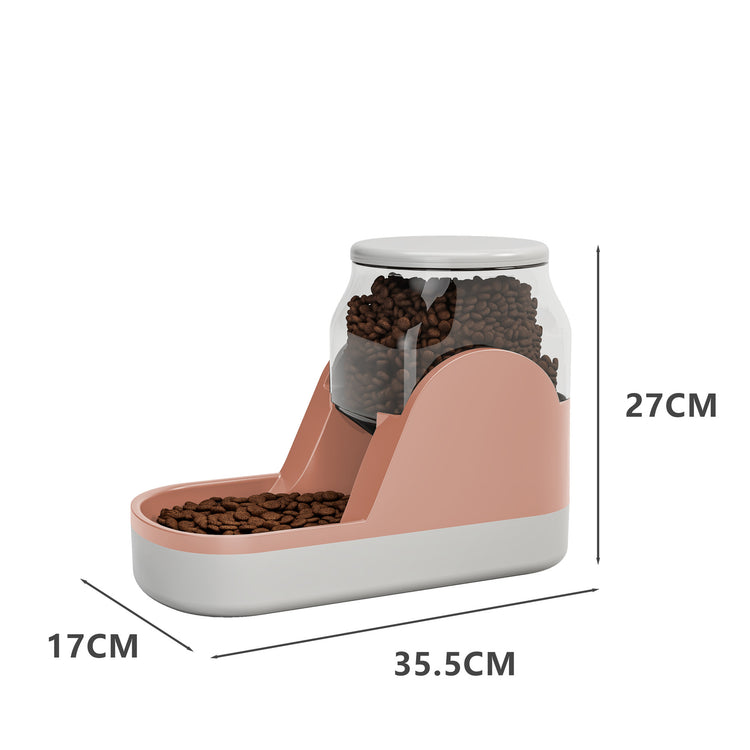 LUXENEST HOME Cat Water Fountain & Auto Feeder with large-capacity food dispenser for pets.