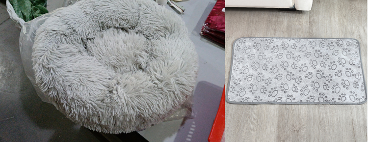 LUXENEST HOME Round Plush Dog & Cat Bed Nest with a cat lounging comfortably in a soft, cozy bed.