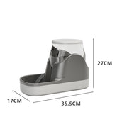 LUXENEST HOME Cat Water Fountain & Auto Feeder with large-capacity food dispenser for pets.
