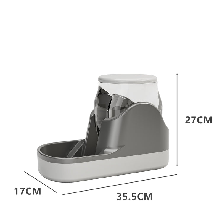 LUXENEST HOME Cat Water Fountain & Auto Feeder with large-capacity food dispenser for pets.