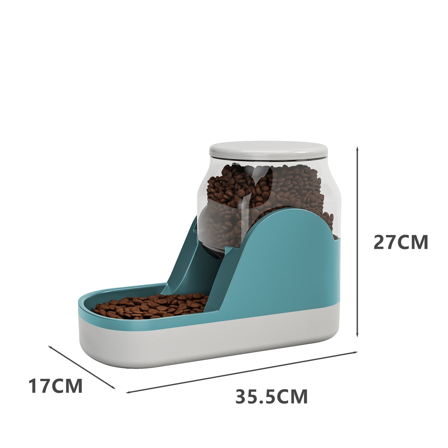 LUXENEST HOME Cat Water Fountain & Auto Feeder with large-capacity food dispenser for pets.