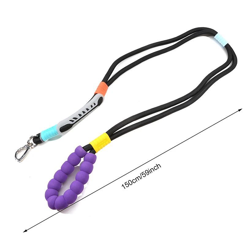 LUXENEST HOME Foam Handle Pet Traction Leash in use with a woman and her dog, showcasing colorful handle and leash design.